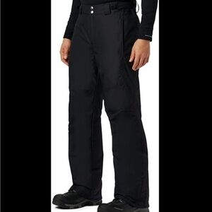 Columbia Mens Black Snow Pants Omni tech insulated waterproof, zip pockets XL